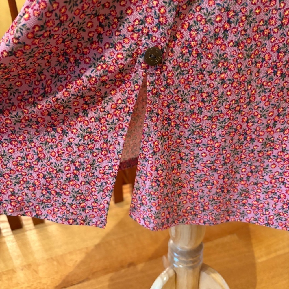 Feminine Floral Button Demure Dress Wmn’s S - Picture 10 of 12